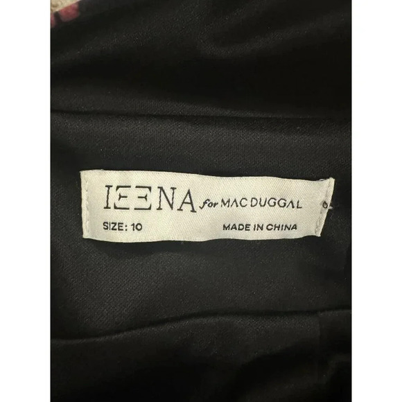 NWT Ieena for Mac Duggal Floral Illusion Puff Sleeve V-Neck Fitted Mini Dress - Picture 9 of 14